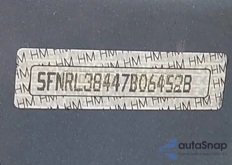 2007 Honda Odyssey Ex z USA, uszkodzony, nr VIN 5FNRL38447B064528